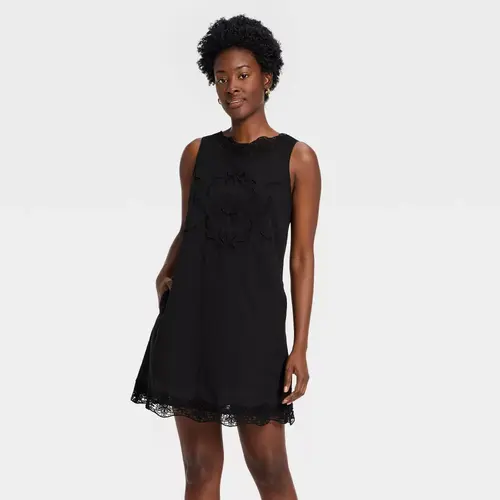 Women's Cutwork Mini Shift Dress - Universal
