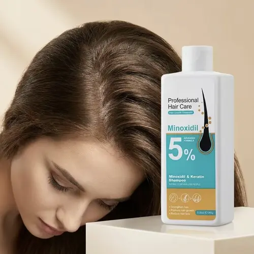 Unisex 5% Minoxidil & Keratin Shampoo for Adults - Anti-Frizz, Advanced Peptide, Alcohol-Free Haircare for Thicker, Stronger, Shiny Hair Treatment