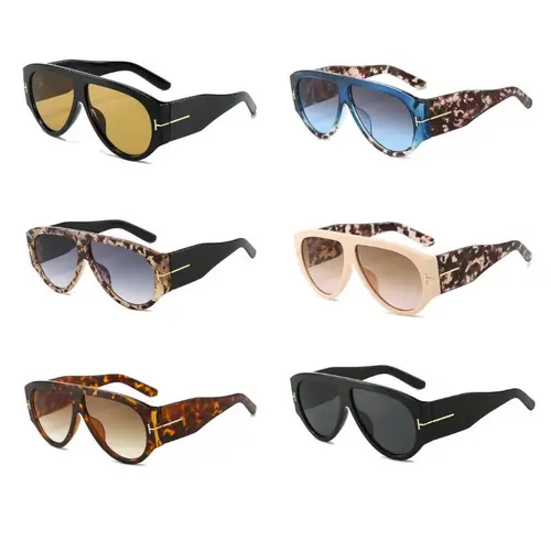 Retro Oversized Aviator Sunglasses for Women & Men 70s Vintage Thick Frame Fashion Shades Luxury Eyewear summerwins