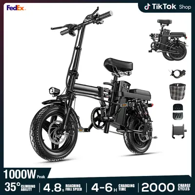 Electric Folding Ebike for Hardcore Outdoor Cycling, 500W Motor, 48V 15Ah Battery, 14-Level Shock Absorption, 80Km Range, Dual Disc Brakes, UL2849 Certified, Advanced Technology Ebikes