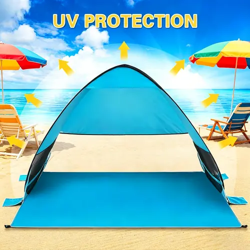 Pop-up tent for instant camping - 2-person beach sunshade tent with UV protection cover   # beach tent Lightweight Shelter Automatic Portable Tent