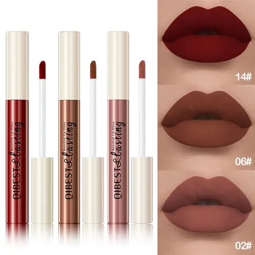 Matte Velvet Lip Gloss Cosmetic - Colorful Matte Waterproof, Non-Stick Cup, Full-Coverage, Soft Clay Lip Gloss for Dating & Everyday Use, 4.06in*0.43in, 13g, Multiple Colors, Suitable for All Skin Types