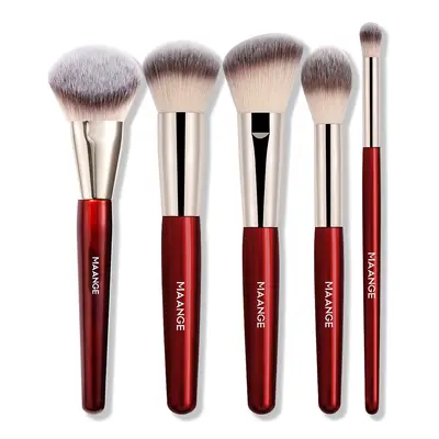 MAANGE 5-Piece Professional Cosmetic Brush Set, Beginner-Friendly All-in-1 Kit Pack for Powder, Liquid & Cream Makeup Application, Concealer Touch-Ups#DealsForYouDays#SummerWins, Five Pieces