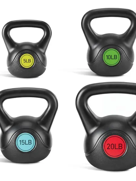 Non-Slip Kettlebell Set for Home & Outdoor Workouts, 30/45/50 LBS Options, HDPE Shell Protects Floors, Ergonomic Wide Handle, Strength Training Gear