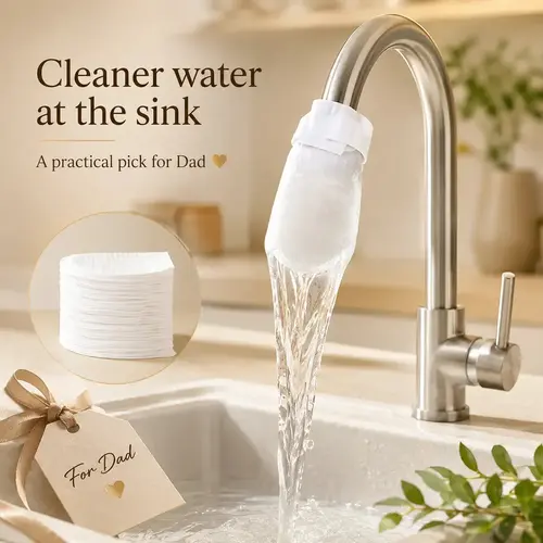 Kitchen Sink Faucet Water Filter Bag, Rust Removal Products, Rinse-and-Reuse Purifier Pouch for Tap Water, Camping & Travel Use