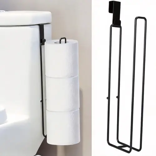 Modern Bathroom Decor Wall-Mounted Luxury Toilet Paper Roll Holder & Dispenser - Home & Bathroom Accessories, Waterproof Non-Slip Stand, Kitchen Paper Towel Hook, Toothbrush Organizer, High-Pressure Silicone Plunger, Roll Holders & Dispensers, Keeps Toile