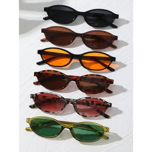 Women's Retro Oval Sunglasses - 3/6 Pairs Alloy Full Rim Eyewear with UV400 Protection Lenses, Casual Women's Accessories for Driving, Beach Glasses, Accessories For Women