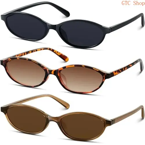 Women Retro Oval Small Cat Eye Sunglasses, Viral 90s Y2K Trendy Fashion Eyewear, Premium UV Protection Slim Narrow Frame Lens, Classic Vintage Stylish Minimal Frame Design, Aesthetic Retro Trendy Casual Sun Shades, Daily Street Outdoor Party Styling Wear