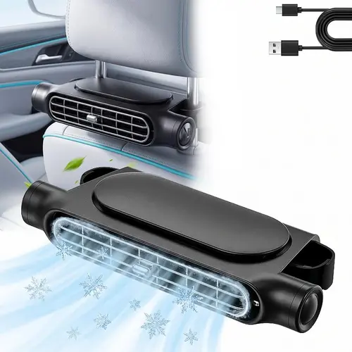 【DealsForYouDays】Car Fan for Driver and Passenger's Seat - Mini Portable USB Backseat Cooling Fan Kids Baby Quiet headrest Neck Fan Accessories with 3 Adjustable Wind Speeds for All Cars Vehicle Jeep Van RV Truck