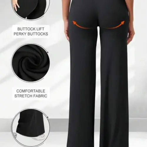High Waist Wide Leg Yoga Pants, Seamless Cut Drapey Show Legs Long, High Stretch Breathable Sweatproof, Versatile Commute Streetwear