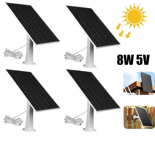 5W Solar Panel for Wireless Outdoor Security Cameras - Outdoor Solar Device with 3m Type-C Charging Cable, Outdoor Solar Devices, Solar Security Camera