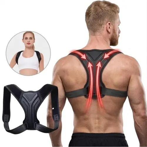 Unisex Adult Adjustable Strap Posture Brace - Breathable, Ergonomic Orthopedic Support for Back, Shoulder, Lumbar, Cervical, Clavicle, Spinal Alignment, Pain Relief, Wearable for Home/Office Use