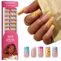 【one buy one】BTArtboxnails x LongHairPrettyNails press on nails Square Almond Oval and Stiletto press on nails with 5 desgins,32 pcs Each