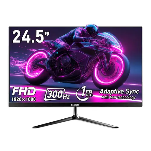 24.5 Inch 300/200Hz Gaming Monitor Built-in Speakers, FHD 1080P, 1ms GTG, Adaptive Sync  Frameless, 98% sRGB, 178° Wide View Angle, HDMI & DP, VESA Wall Mountable, For Live Streaming & Casual Gaming,summerwins