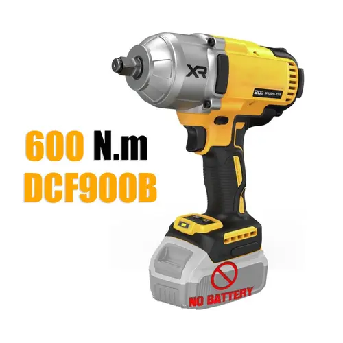 Cordless 20V Brushless Impact Wrench, 600Nm High Torque, 1/2 Inch Drive, Bare Tool for Automotive & Construction Drill Set garage use family car