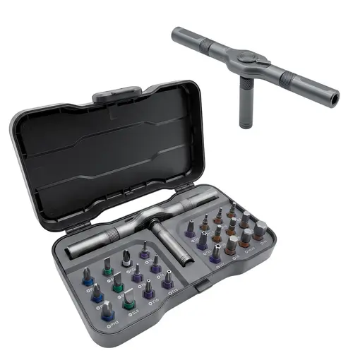 DGAPHRO 24-in-1 Magnetic Ratchet Screwdriver Set - Detachable Rod, Metal Bits, 1-Hand Use Tool Kit for Camp Kitchen, Furniture Repair