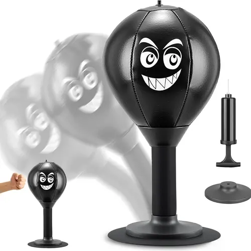 Desktop Punching Bag, Small Relaxing Punch Rage Bag Stress Relief with Upgraded Strong Suction Cup & All-Around Foam Protect Spring, Portable Tabletop Boxing Ball for Adult Youth Office Friends Home