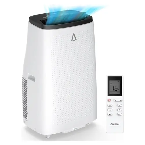 Energy Efficient 15,000 BTU Portable Air Conditioner – 3-in-1 Cooling, Dehumidifier & Fan – Quiet ≤54dB for Rooms up to 850 sq.ft – Remote & 24H Timer – Window Exhaust Kit Included – Black