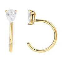 PAVOI 925 Sterling Silver Huggie Half Hoop Earrings for Women - Hypoallergenic Minimalist Tiny Cartilage Earring
