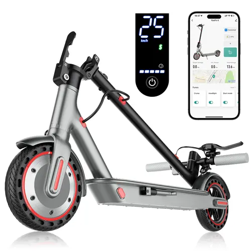 Foldable Electric Scooter for Adults, 19 MPH City Commuter with 350W Motor, 8.5-Inch Solid Tires, Smart App Control, 265 lbs Max Load, Tech Gadgets