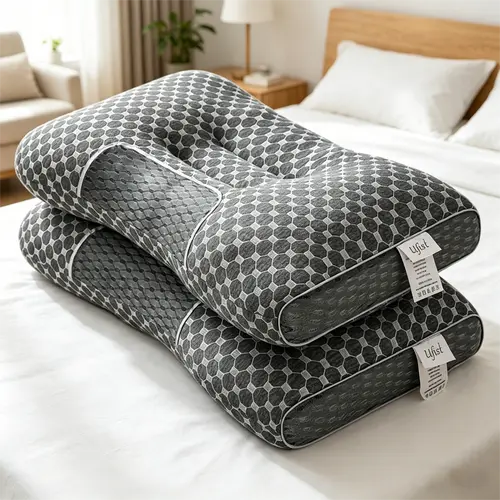 【Summer Deals】UFIST Cervical Pillow 2-Pack, Orthopedic Pillow for Side, Back, and Stomach Sleepers, Polyester Fiber Neck Support Pillow, Ergonomic Contour Sleeping Pillow outdoorfun