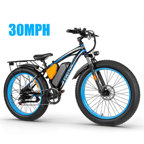 EOEOTWO E02 1500W Peak Motor Electric Bike, 26×4.0 Fat Tire Off-Road E-Bike, 48V 20AH Battery, 30MPH Max Speed, 80 Miles Long Range Adult Commuter Bicycle,camping essentials