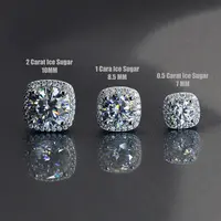 18K Gold-Plated Halo Square Lab-Created Moissanite Stud Earring S925 Sterling Silver Moissanite Jewelry Perfect Birthday Mother’s Day Unisex Christmas Gift for Men Women Wedding Set