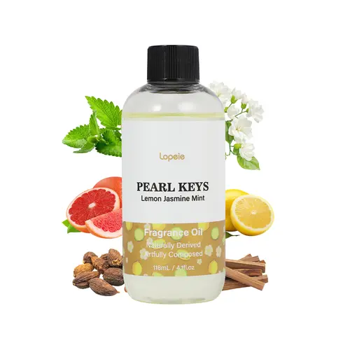 Lopeie PEARL KEYS Hotel Diffuser Oil Refill - Ritz-Carlton Inspired 118ml Premium Diffusion Essential Oil, Lemon-Jasmine-Mint Blend, Long-Lasting Aroma Freshener for Ultrasonic & Waterless Diffusers (Ideal for Birthday, Casual, Anniversary Use)