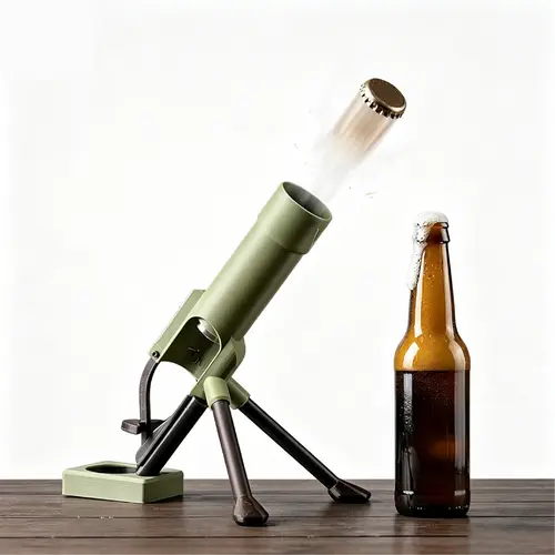 JOYTUTUS Mortar-Shape Kitchen Beer Bottle Opener - 51mm Hands-Free Push-Down Opener for 330-355ml Bottles, Groomsmen Unique Gifts for Man, Heavy-Use Durable Gathering Kitchen Utensil