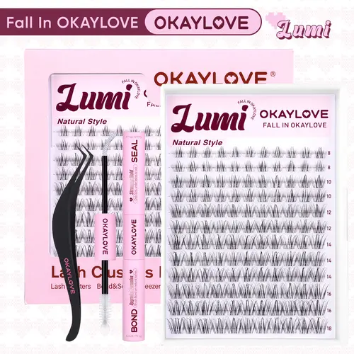 OKAYLOVE  Lumi  Lash Clusters Kit | Natural Babe Lash Look| Wispy Lash Extension Kit for DIY Eyelash at Home for Natural Makeup Girl Gifts #backtoschool #sohochic