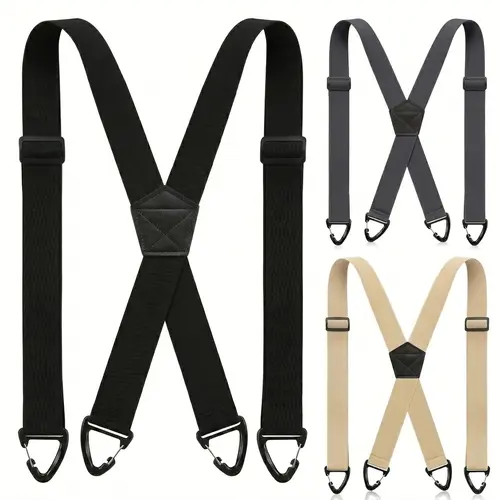 1.5" Width Heavy Duty X-Back Hidden Suspenders for Men - Men's Work Accessories, Strong Elastic, No-Slip Adjustable Straps, Under-Clothing Comfort, Weight Distribution Work Safety Equipment
