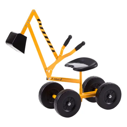 ALBOTT Kids Outdoor Playground Backyard Ride-On Sand Digger Excavator Toy for Children, with Working Crane, 8-in Wheels, 360° Rotation Seat, Sports & Outdoor Play Essential[tiktokshopbacktoschool][SohoChic]