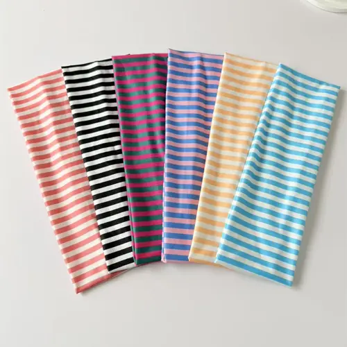 Women's Fashion Sports Hairbands Set, Multi-Color Striped Elements, Suitable for Gym Running Yoga, Sweat Absorbing Headbands, Casual Hair Accessories, Workout Headbands