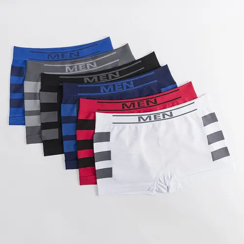 Men's Seamless Stretch Boxer Briefs - Sportswear with Breathable Moisture-Wicking Fabric, Print Waistband, Contoured Pouch, Chafe-Free Fit for Daily & Sport Use, Chafe Free Men's Boxer Briefs