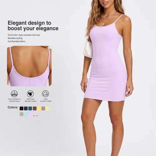 Uncia Active Women's Athleisure Workout Dress, Sleeveless Bodycon Camisole with Adjustable Straps, Buttery-Soft Fabric for Yoga & Sports, Activewear Dress, Sporty Dress,back to school,back to school haul tiktokshopbacktoschool