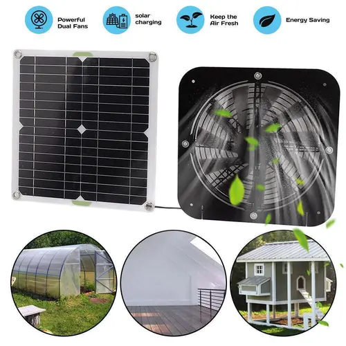 13.5inch Solar Powered Exhaust Fan Solar Panel Fan 20W For Shed Attic Greenhouse, Stand for House Shed Ventilation Off-Grid#DealsForYouDays