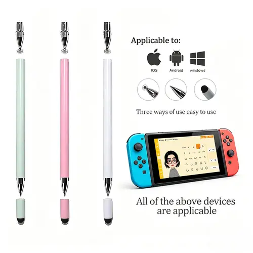 3-in-1 High Precision Lightweight Stylus Pen - Universal Touch Screen Accessory for Tablets, Smartphones, Switch, Computer, PC - Popular Practical Writing Tool, Ideal for 2 Gifting Scenarios (Birthday, BackToSchool)