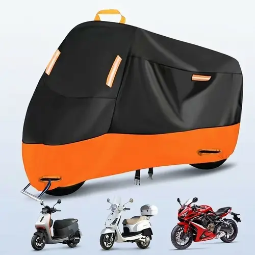 Oxford Fabric Motorcycle Dust Cover, Protector, All-Weather Universal Protection, Sunscreen Sunshade Cover Rainproof Tear-Resistant, Lock Hole Wind Buckle Reflective Strip, Motorcycle Accessories