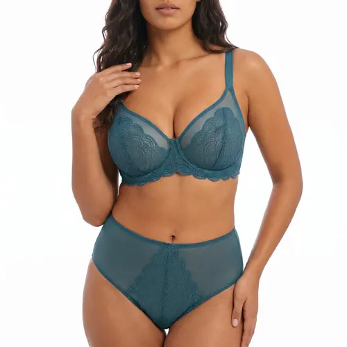 HSIA Mermaid Scales Elegant Sexy Lace Underwear Sexy Sheer Mesh Breathable Soft Waistband Stretchy High Rise Mid Rise Full Coverage Brief Thong Panties Cotton Crotch Everyday Wear