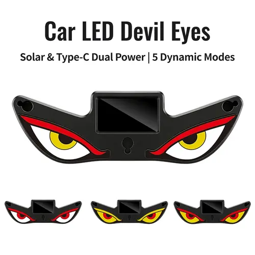 Car Rear Window Dynamic LED Display, Vampire Devil Eye & Emoji Pattern Panel – Auto Decorative Light for Night Driving, Road Show, Car Meet – Easy Installation, Plug & Play