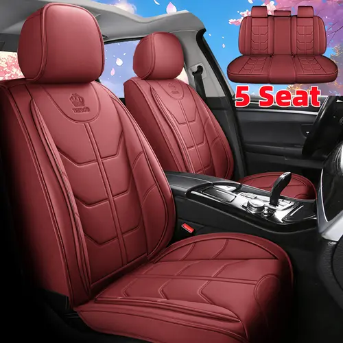 stylish vehicle accessory Car seat covers made of waterproof and wear-resistant PU leather, resistant to scratches and durable. Fully wrapped seat covers for all five seats in the front and rear of the vehicle. Suitable for all seasons.