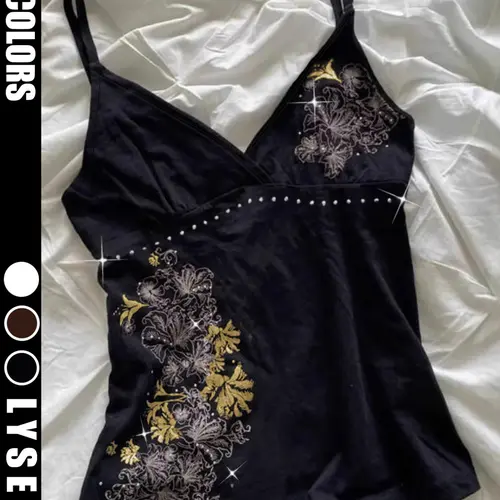 New Summer and Spring Y2K Style Floral Print Rhinestone Fitted Slimming Top, Trendy Sexy Cami Vest for Women