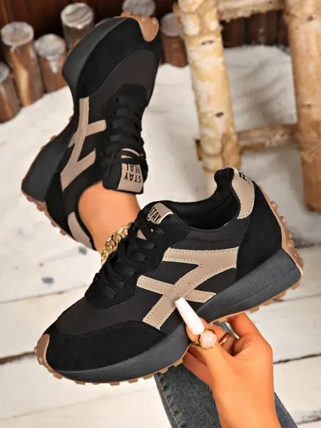 Women's Sporty Arisan Shoes Spring & Fall Elegant Fashion Casual Round Toe Low Top Lace-Up Thick Sole Breathable Outdoor Running Shoes