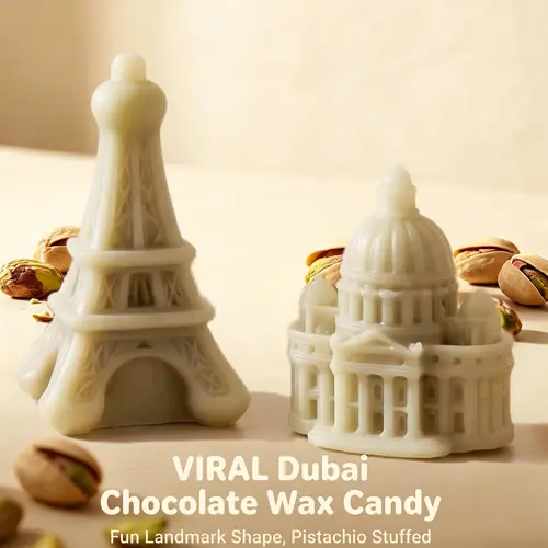 GummyGlow Wax Candy Bombs Filled With Dubai Chocolate Sauce (2-Pack, 2-Piece Set) - Trending Candy, Wax Cracking ASMR Snacks, Unique Shapes, Retro Party Treats, Sharing & Collecting Snacks #tiktokshopbacktoschool