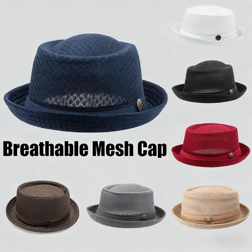 Summer Mesh Sun Hat — Unisex, Stylish, and Breathable Outdoor Headwear | British-Style Jazz Hat, Trendy Beach Hat, and Sun-Protection Fedora for Women