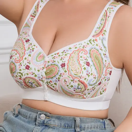 Plus Size Smooth Wirefree Bralette Underwear - Buttery Soft Laser-Cut Butterfly Everyday Bra, Lightweight Liquid Comfort, Womenswear, Straps, Cute Bras, Elegant, Buckle