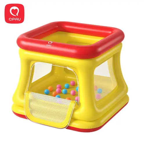 QPAU 3-in-1 Inflatable Bounce House for Toddlers 1-3, Ball Pit & Trampoline Playpen with Pump & Safety Net, Indoor-Outdoor Baby Home Playground Equipment, Kid's Birthday Gift homeessentials,