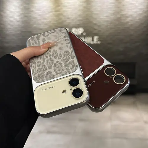 Phone case Compatible with iPhone 17 16 15 14 Pro Max plus Phone Cases, Multiple Colors Available,Cheetah Leopard Print,Large Viewing Window ,Suede texture leopard print,Drop Protection