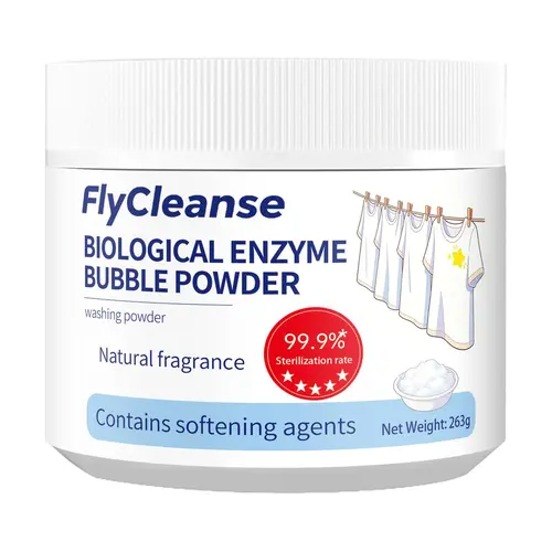 FlyCleanse Bio-Enzyme Foam Laundry Detergent, Soak-and-Wash Stain & Yellowing Removal Formula, Nontoxic Home Potty-Friendly Detergent with Built-in Fabric Softener