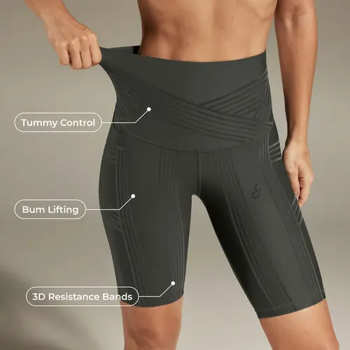 Fanka PowerBand Resistance 9" Sporty Sports Shorts, Biker Shorts for Active Wear,summerwins,travel essentials,camping essentials